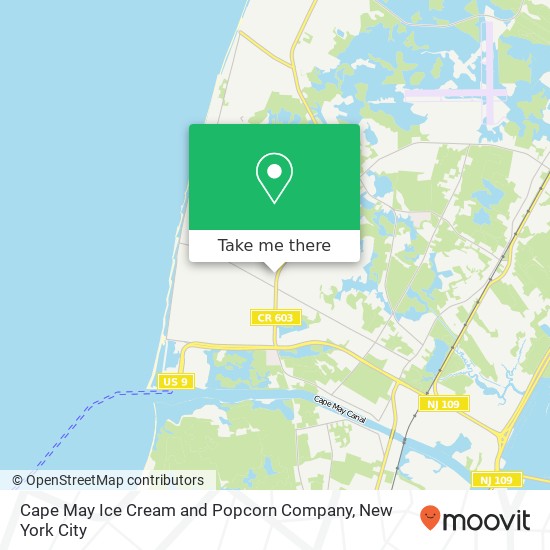 Mapa de Cape May Ice Cream and Popcorn Company, 3704 Bayshore Rd