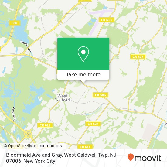 Mapa de Bloomfield Ave and Gray, West Caldwell Twp, NJ 07006