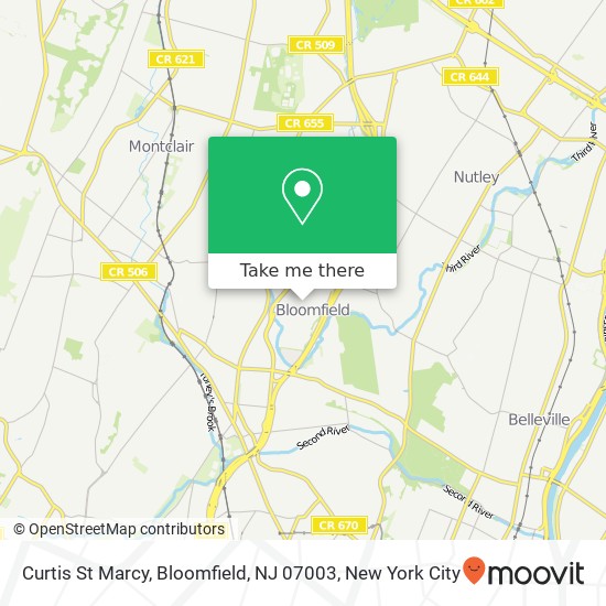Mapa de Curtis St Marcy, Bloomfield, NJ 07003