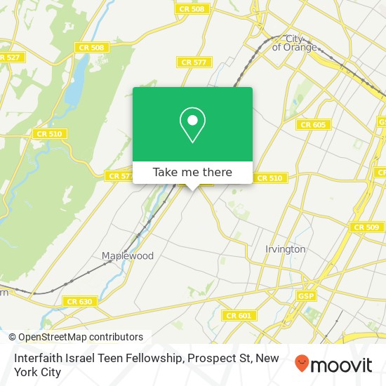 Mapa de Interfaith Israel Teen Fellowship, Prospect St
