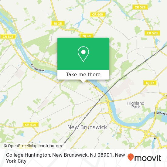 Mapa de College Huntington, New Brunswick, NJ 08901