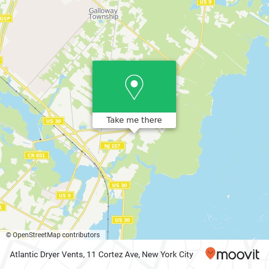 Mapa de Atlantic Dryer Vents, 11 Cortez Ave