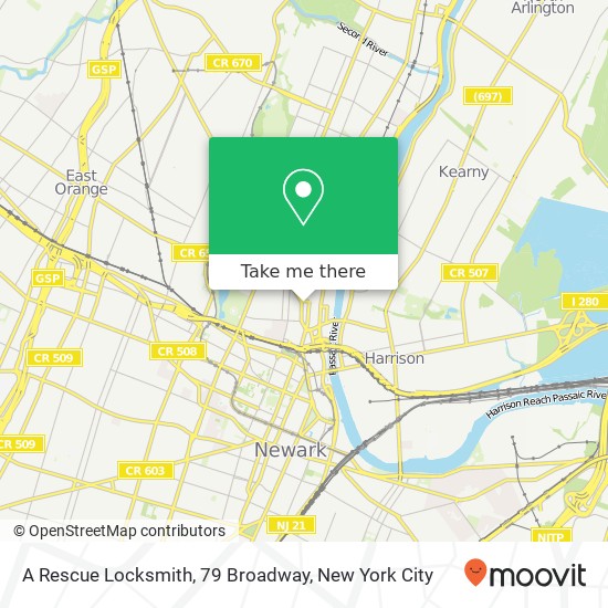 A Rescue Locksmith, 79 Broadway map