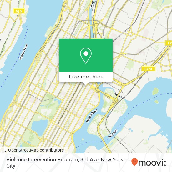 Mapa de Violence Intervention Program, 3rd Ave
