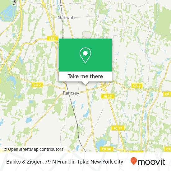 Mapa de Banks & Zisgen, 79 N Franklin Tpke