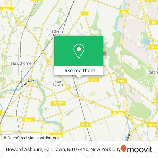 Mapa de Howard Ashburn, Fair Lawn, NJ 07410