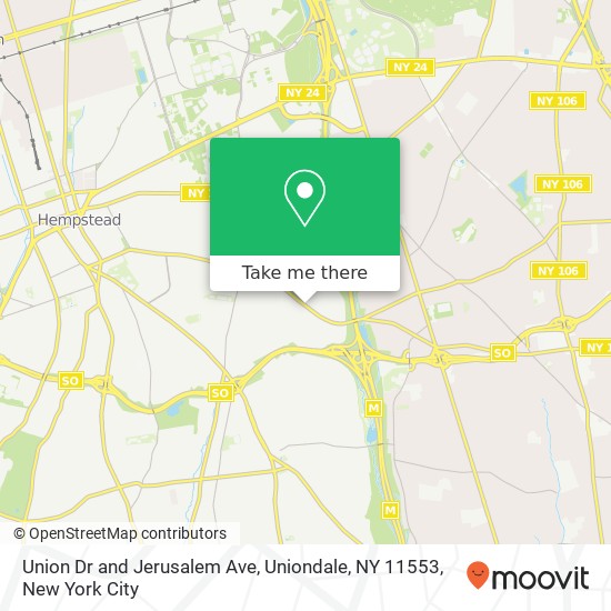 Union Dr and Jerusalem Ave, Uniondale, NY 11553 map