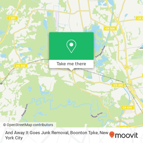 Mapa de And Away It Goes Junk Removal, Boonton Tpke
