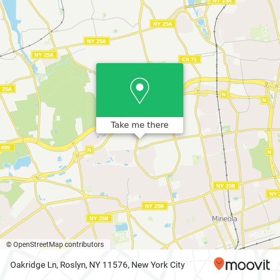 Mapa de Oakridge Ln, Roslyn, NY 11576