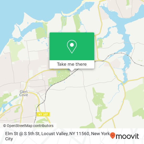 Mapa de Elm St @ S 5th St, Locust Valley, NY 11560