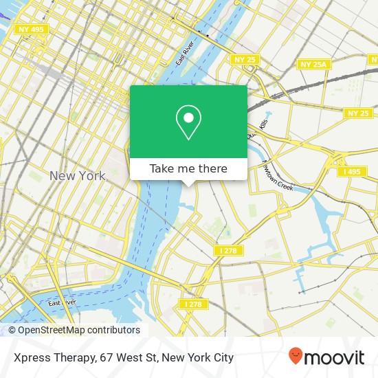 Mapa de Xpress Therapy, 67 West St