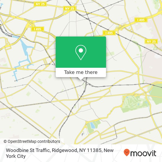 Mapa de Woodbine St Traffic, Ridgewood, NY 11385