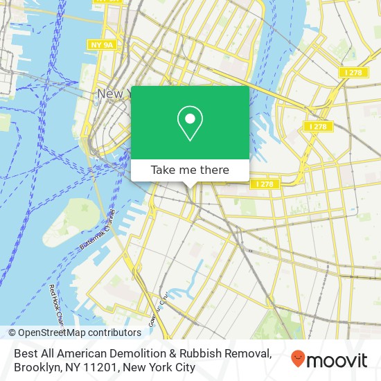 Mapa de Best All American Demolition & Rubbish Removal, Brooklyn, NY 11201