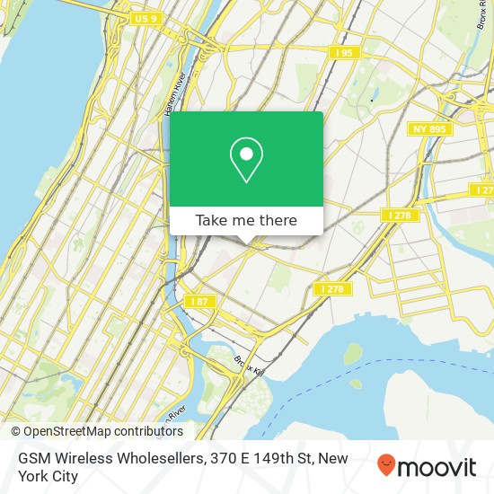 Mapa de GSM Wireless Wholesellers, 370 E 149th St