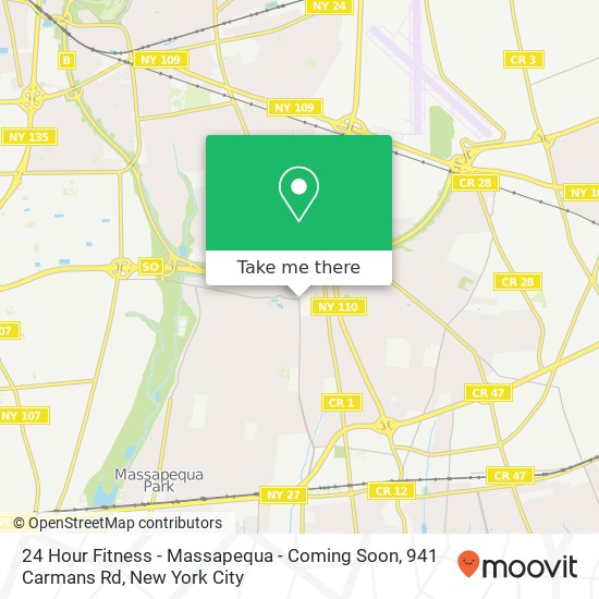 24 Hour Fitness - Massapequa - Coming Soon, 941 Carmans Rd map