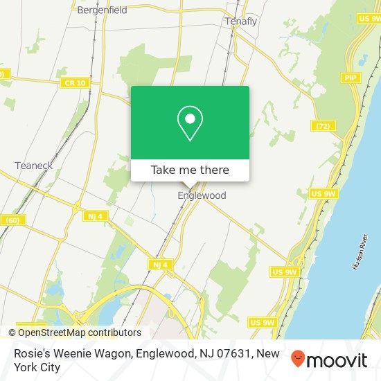 Mapa de Rosie's Weenie Wagon, Englewood, NJ 07631
