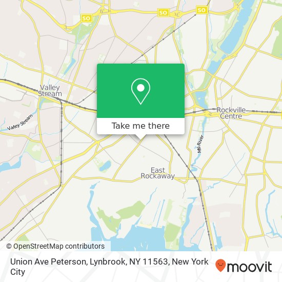 Mapa de Union Ave Peterson, Lynbrook, NY 11563