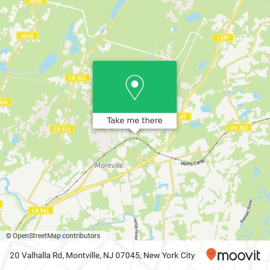 Mapa de 20 Valhalla Rd, Montville, NJ 07045