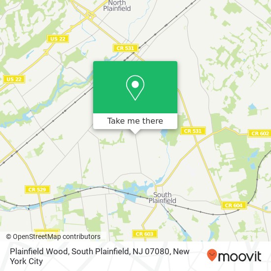 Mapa de Plainfield Wood, South Plainfield, NJ 07080