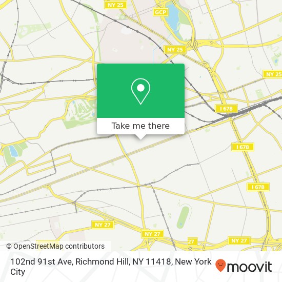 102nd 91st Ave, Richmond Hill, NY 11418 map