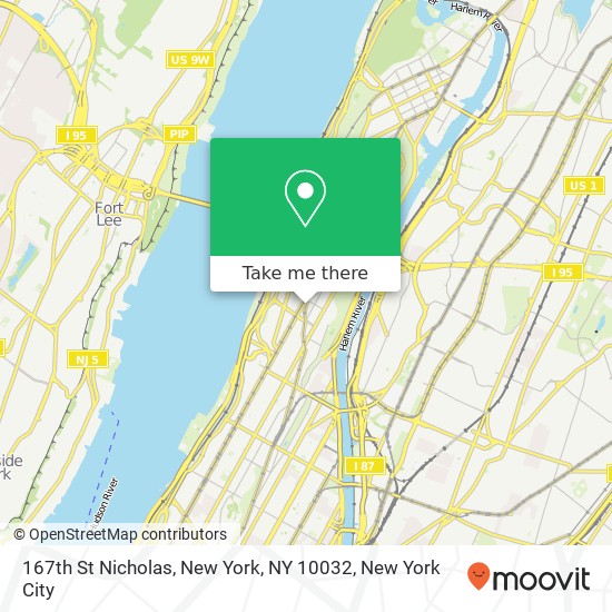Mapa de 167th St Nicholas, New York, NY 10032
