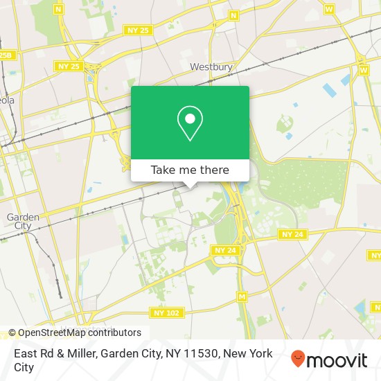 Mapa de East Rd & Miller, Garden City, NY 11530