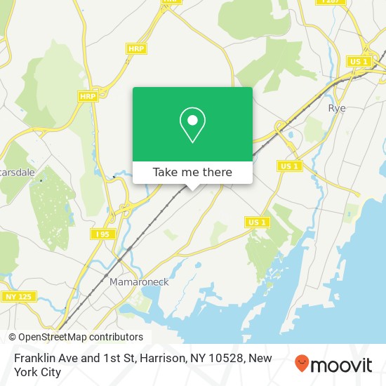 Mapa de Franklin Ave and 1st St, Harrison, NY 10528