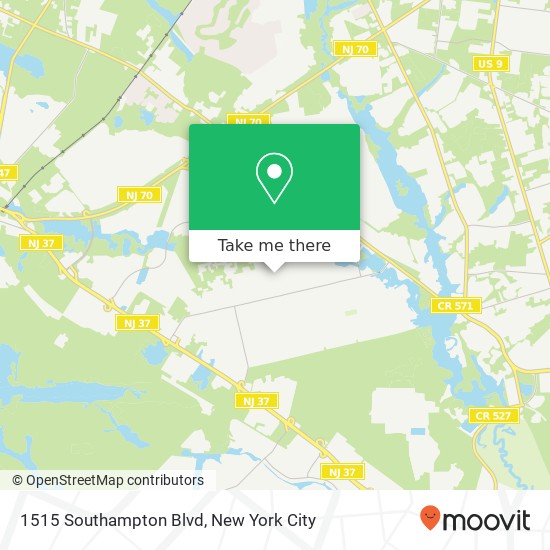 Mapa de 1515 Southampton Blvd, Toms River, NJ 08757