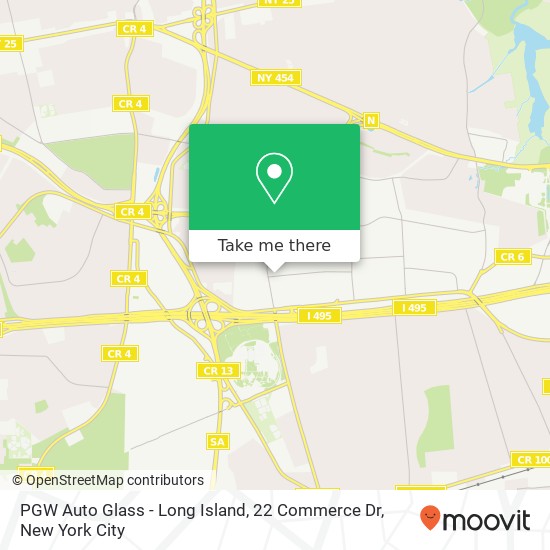 Mapa de PGW Auto Glass - Long Island, 22 Commerce Dr