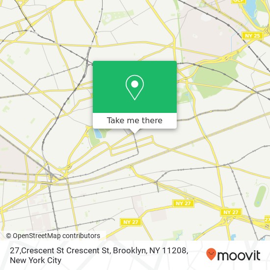 27,Crescent St Crescent St, Brooklyn, NY 11208 map