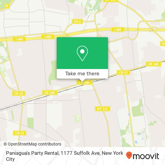 Mapa de Paniagua's Party Rental, 1177 Suffolk Ave