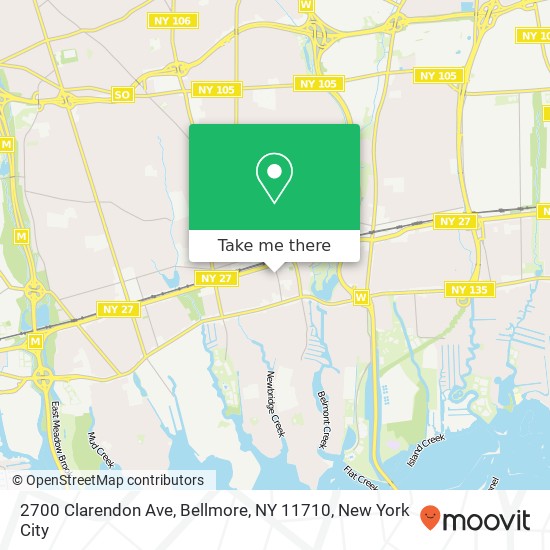 Mapa de 2700 Clarendon Ave, Bellmore, NY 11710