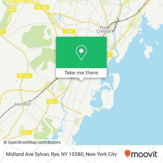 Mapa de Midland Ave Sylvan, Rye, NY 10580