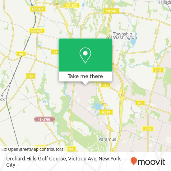 Orchard Hills Golf Course, Victoria Ave map