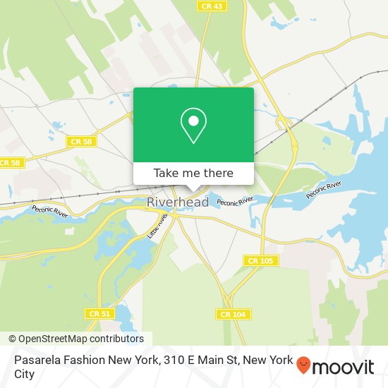 Mapa de Pasarela Fashion New York, 310 E Main St