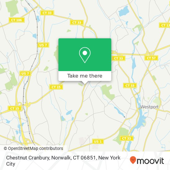 Mapa de Chestnut Cranbury, Norwalk, CT 06851