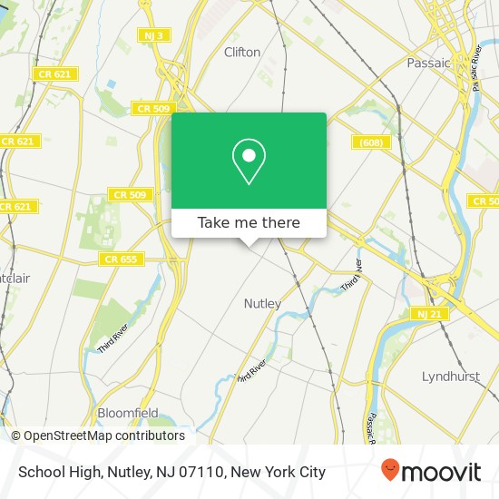 Mapa de School High, Nutley, NJ 07110