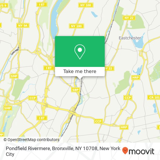 Mapa de Pondfield Rivermere, Bronxville, NY 10708