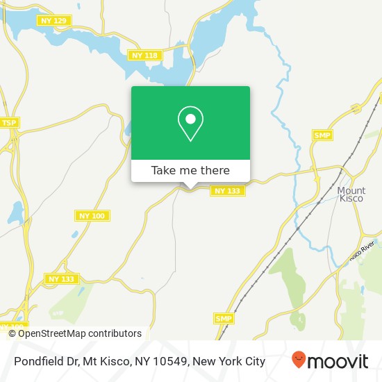 Mapa de Pondfield Dr, Mt Kisco, NY 10549