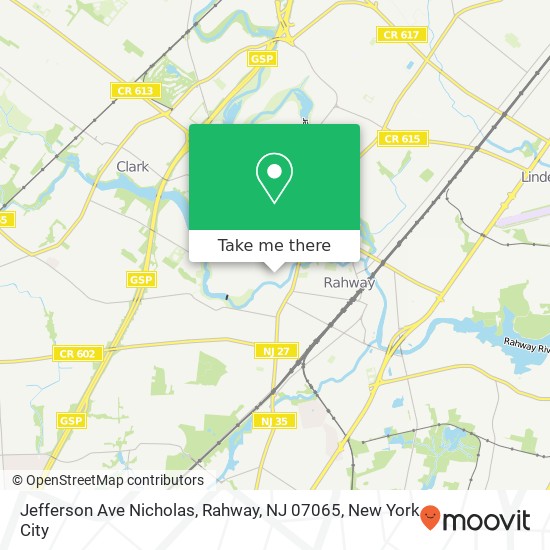 Mapa de Jefferson Ave Nicholas, Rahway, NJ 07065