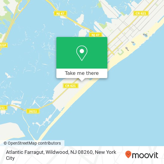 Mapa de Atlantic Farragut, Wildwood, NJ 08260