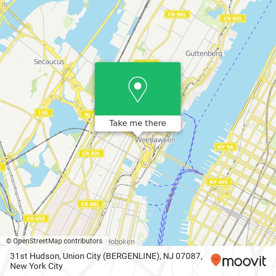 31st Hudson, Union City (BERGENLINE), NJ 07087 map