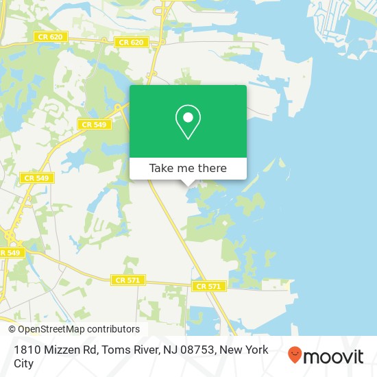 Mapa de 1810 Mizzen Rd, Toms River, NJ 08753