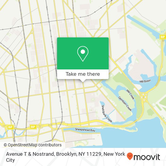 Mapa de Avenue T & Nostrand, Brooklyn, NY 11229