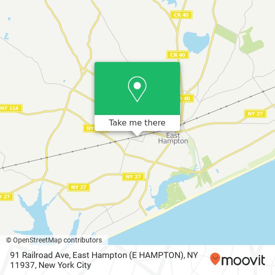 91 Railroad Ave, East Hampton (E HAMPTON), NY 11937 map