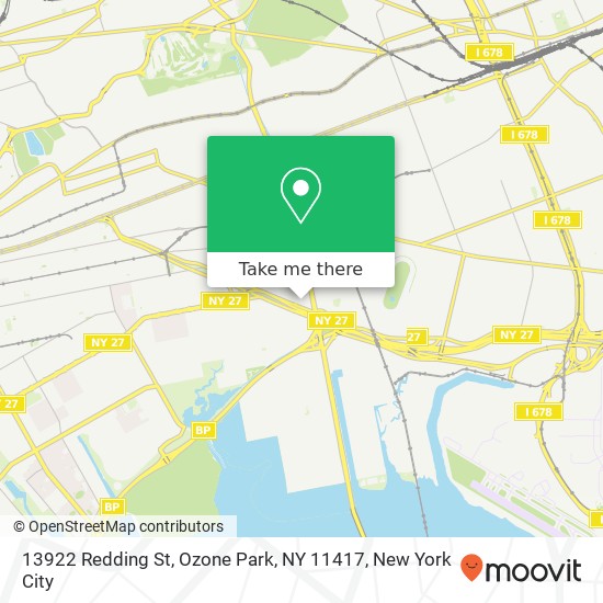 Mapa de 13922 Redding St, Ozone Park, NY 11417