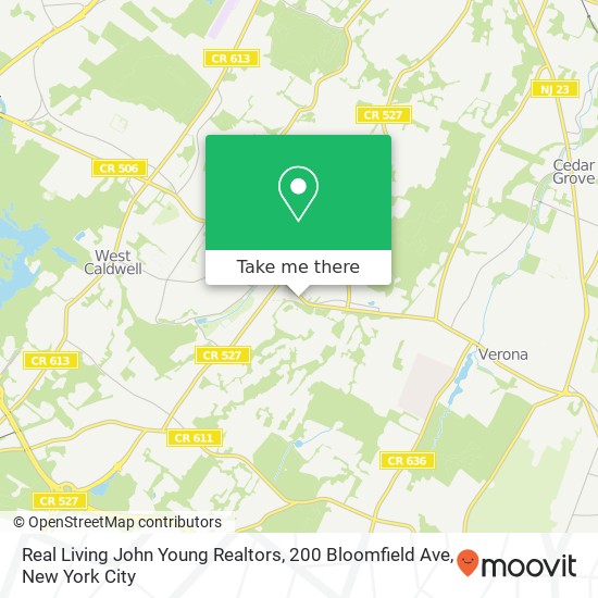 Real Living John Young Realtors, 200 Bloomfield Ave map