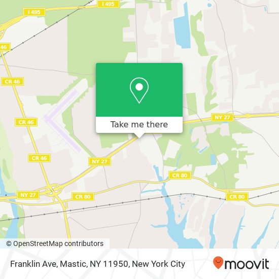 Mapa de Franklin Ave, Mastic, NY 11950