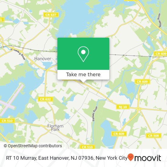 Mapa de RT 10 Murray, East Hanover, NJ 07936