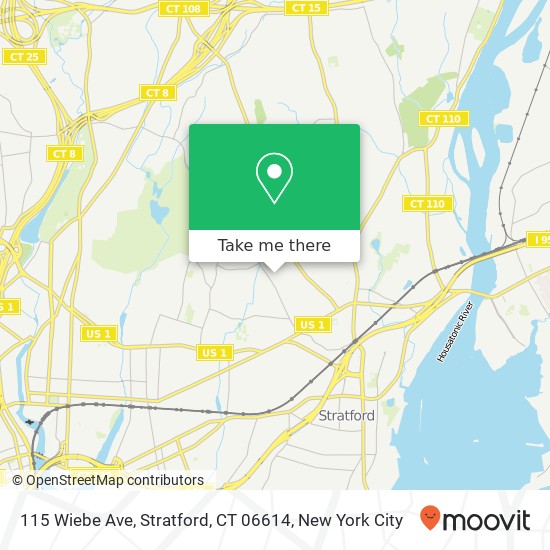 Mapa de 115 Wiebe Ave, Stratford, CT 06614